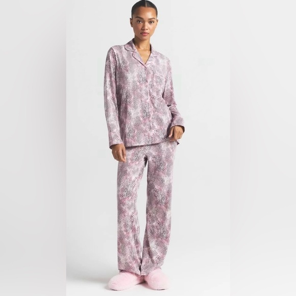 Skims NWT Long Sleep Pajamas SET Bloom Mini Multi Animal Size M